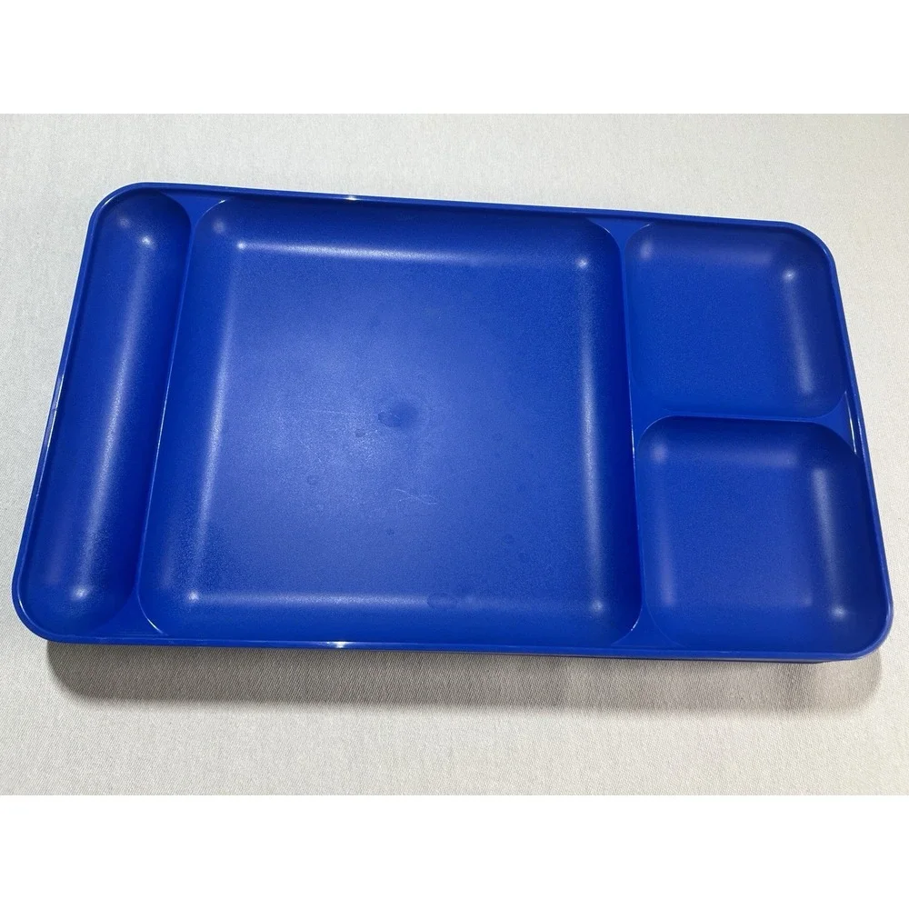 Tupperware Impressions Dining Serving Trays 4x Royal Blue‎ Cafeteria Trays